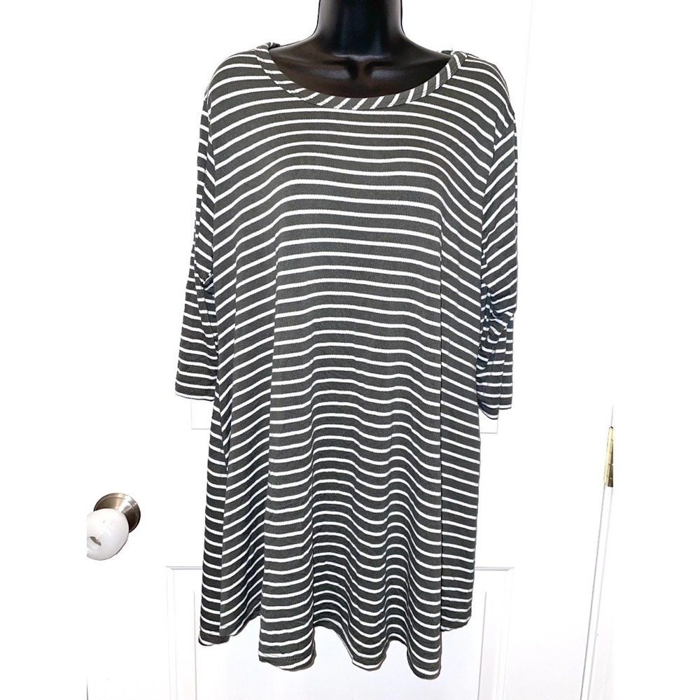 Green Striped tunic blouse